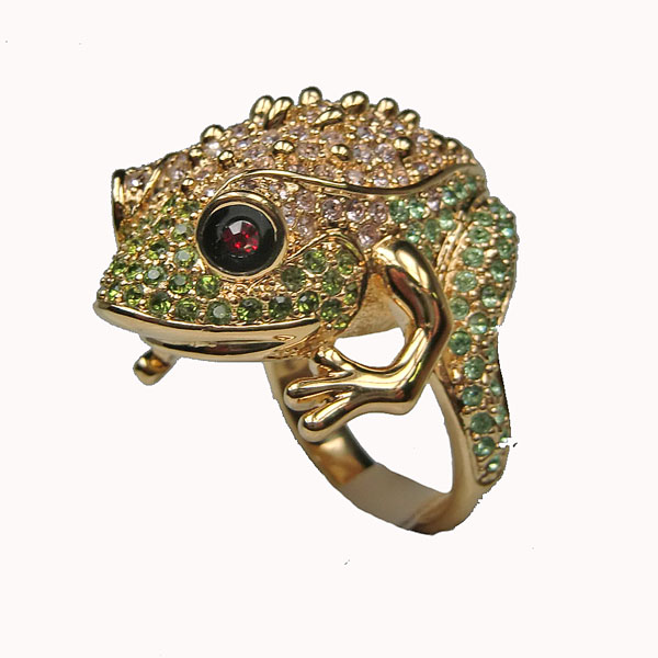 Trendschmuck   Froschring mit 222 Kristallen UVP 69,98